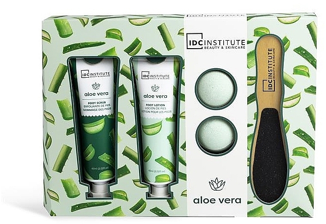 Zestaw, 4 produkty - IDC Institute Aloe Vera Foot Care Set — Zdjęcie N1