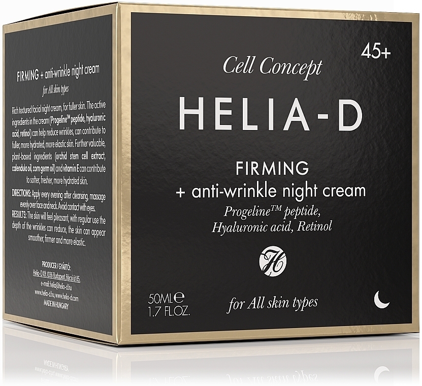 Przeciwzmarszczkowy krem do twarzy na noc, 45+ - Helia-D Cell Concept Cream — Zdjęcie N4