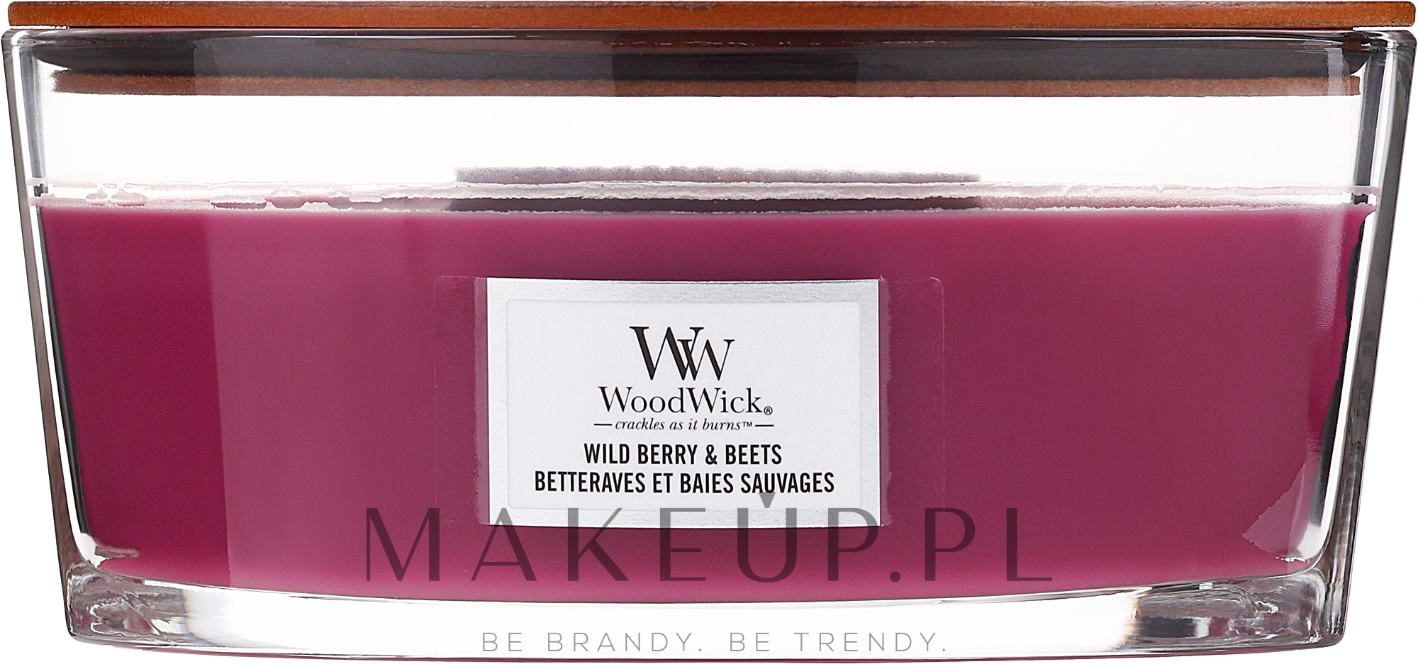 Świeca zapachowa w szkle - Woodwick Ellipse Candle Wild Berry & Beets — Zdjęcie 453.6 g