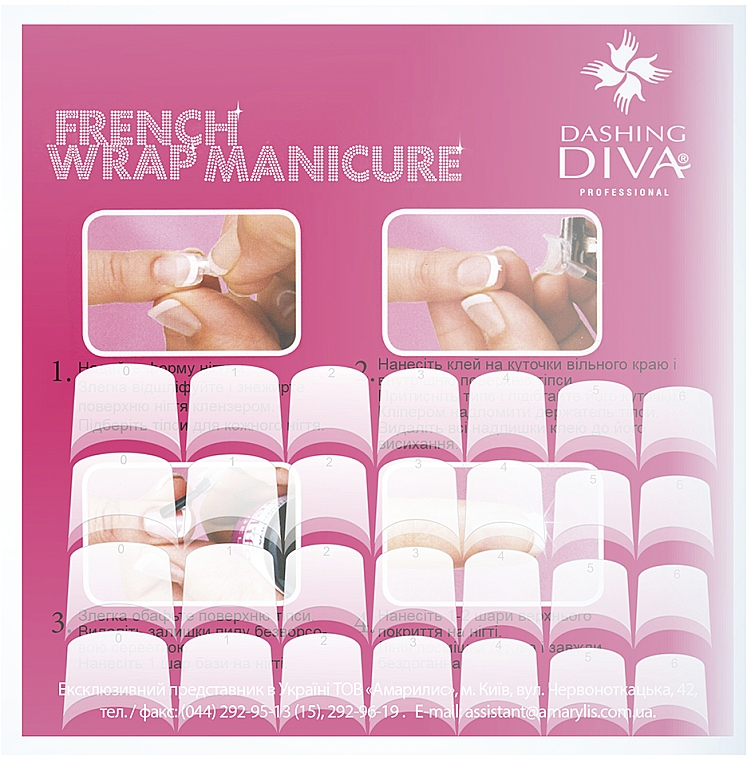 Zestaw tipsów do manicure francuskiego, naturalny - Dashing Diva French Wrap Manicure Long Trial Size — Zdjęcie N2