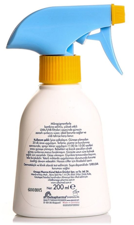 Emulsja przeciwsłoneczna w sprayu dla dzieci SPF 50 - Sebamed Baby Sun Spray — Zdjęcie N2