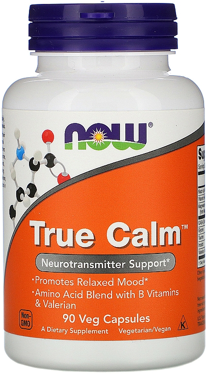 Kapsułki wspomagające prawidłową pracę systemu nerwowego - Now Foods True Calm Veg Capsules — Zdjęcie N1