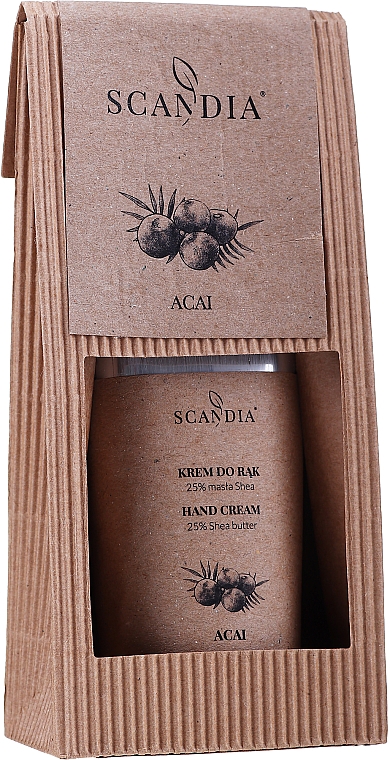 Krem do rąk z 25% masłem shea Acai - Scandia Cosmetics Hand Cream  — Zdjęcie N2