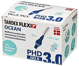 Kup Szczoteczki międzyzębowe z nasadkami, 3,0 mm, niebieskie - Tandex Flexi Ocean