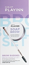 Kup Zestaw - Inglot Playinn Brow Buddies Brow Makeup Set (soap/brow/30ml + brush)