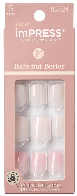 Sztuczne paznokcie - Kiss imPress Press-On Manicure Bare But Butter Short — Zdjęcie Effortless Finish