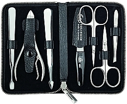 Zestaw do manicure, 7-częściowy Travel - Erbe Solingen Manicure Set Black — Zdjęcie N1