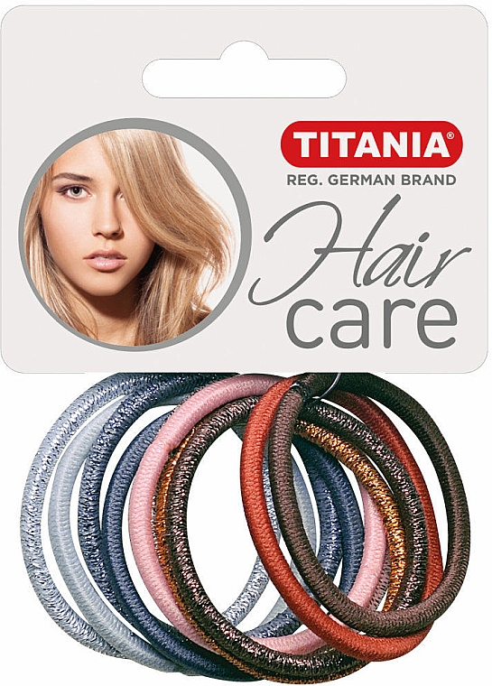 Gumki do włosów, 10 szt., kolorowe, 4 cm - Titania Hair Care — Zdjęcie N1
