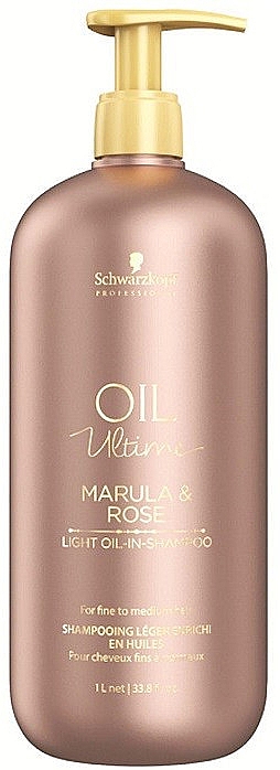 Szampon do włosów cienkich i normalnych z olejkiem marula i olejkiem różanym - Schwarzkopf Professional Oil Ultime Light Oil-In-Shampoo — Zdjęcie N3