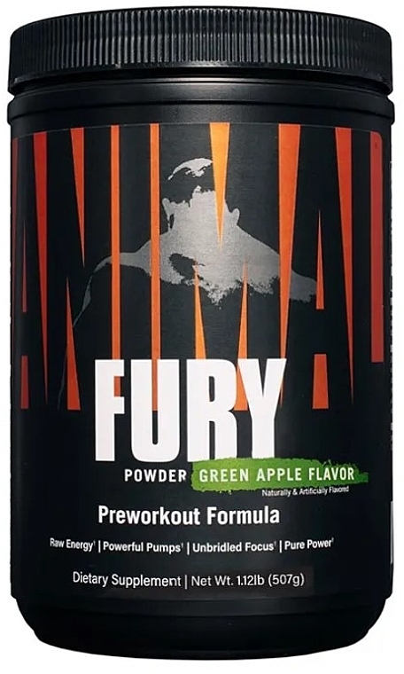 Kompleks przedtreningowy, zielone jabłko - Universal Nutrition Animal Fury Green Apple — Zdjęcie N3