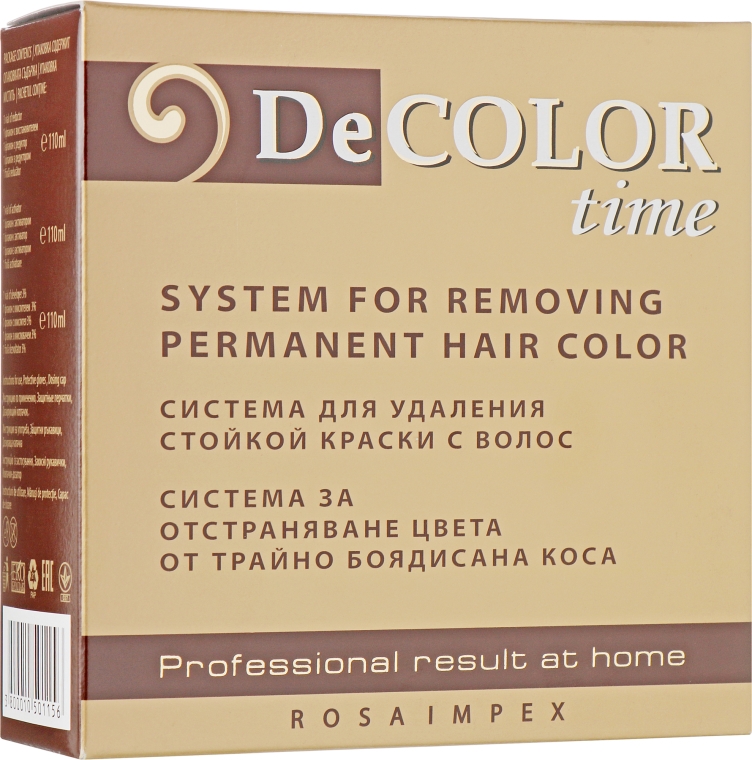 Zmywacz trwałej farby do włosów - Decolor Time System For Removing Permanent Hair Color — Zdjęcie N1