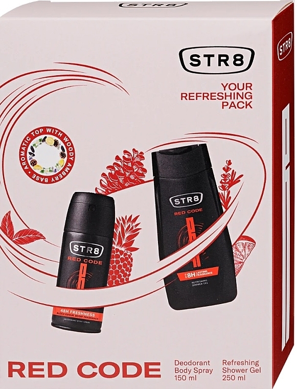STR8 Red Code - Zestaw (deo/150ml + sh/gel/250ml) — Zdjęcie N1