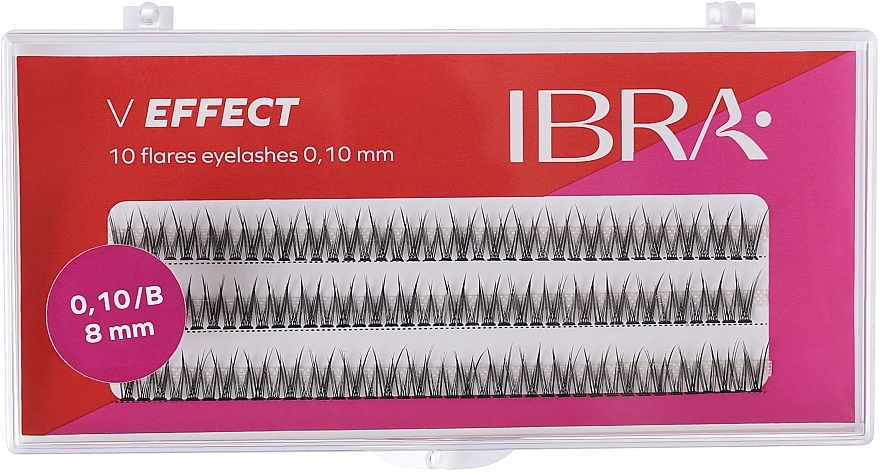 Kępki rzęs Efekt V B 0,1,8 mm - Ibra 10 Flares Eyelash — Zdjęcie N1