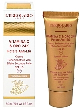 Kup Perfekcyjnie rozświetlający krem do twarzy z witaminą C i 24-karatowym złotem - L'Erbolario Vitamin C And 24K Gold Anti Age Power SPF 15