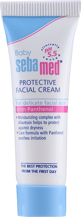 PREZENT! Ochronny krem do twarzy dla dzieci - Sebamed Baby Protective Facial Cream (z dozownikiem) — Zdjęcie N2