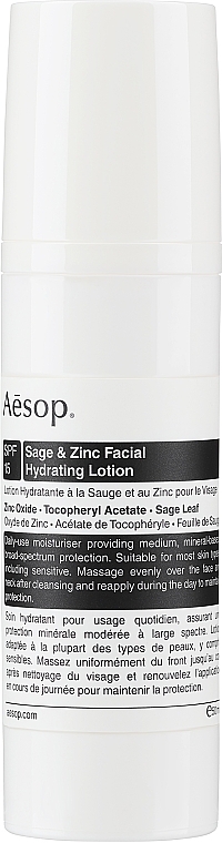 Balsam przeciwsłoneczny do twarzy i ciała - Aesop Sage & Zinc Facial Hydrating Lotion SPF15 — Zdjęcie N1