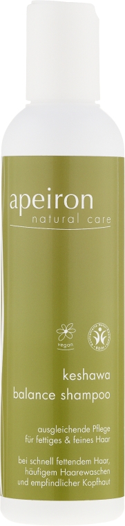 Nawilżający szampon do włosów normalnych i cienkich - Apeiron Keshawa Balance Shampoo — Zdjęcie N1