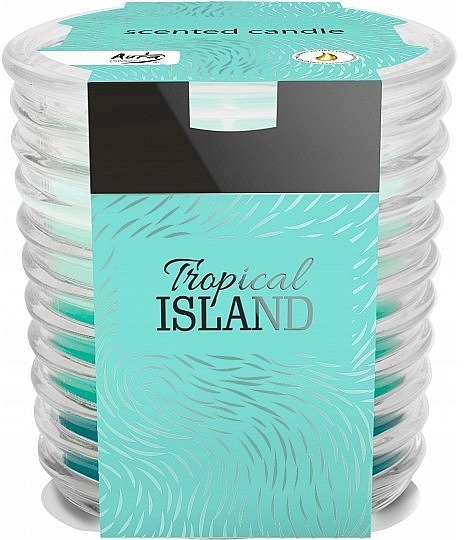 Świeca zapachowa w żebrowanym szkle Tropikalna wyspa - Bispol Scented Candle Tropical Island — Zdjęcie N1