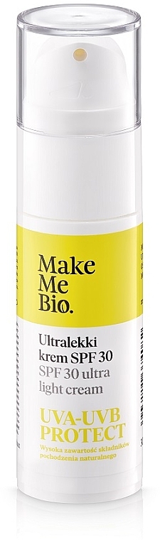 Ultralekki krem do twarzy SPF 30 - Make Me Bio UVA-UVB Protect 