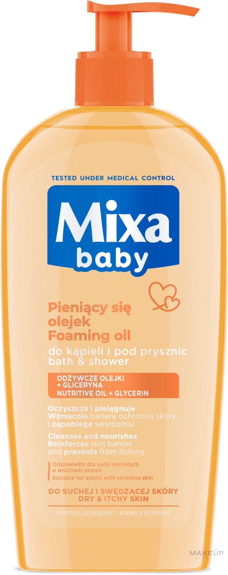 Delikatny płyn do kąpieli i mycia z olejkiem dla dzieci - Mixa Baby Foaming Oil — Zdjęcie 400 ml