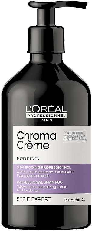 Szampon do włosów blond neutralizujący żółte tony - L'Oreal Professionnel Serie Expert Chroma Creme Professional Shampoo Purple Dyes — Zdjęcie N5