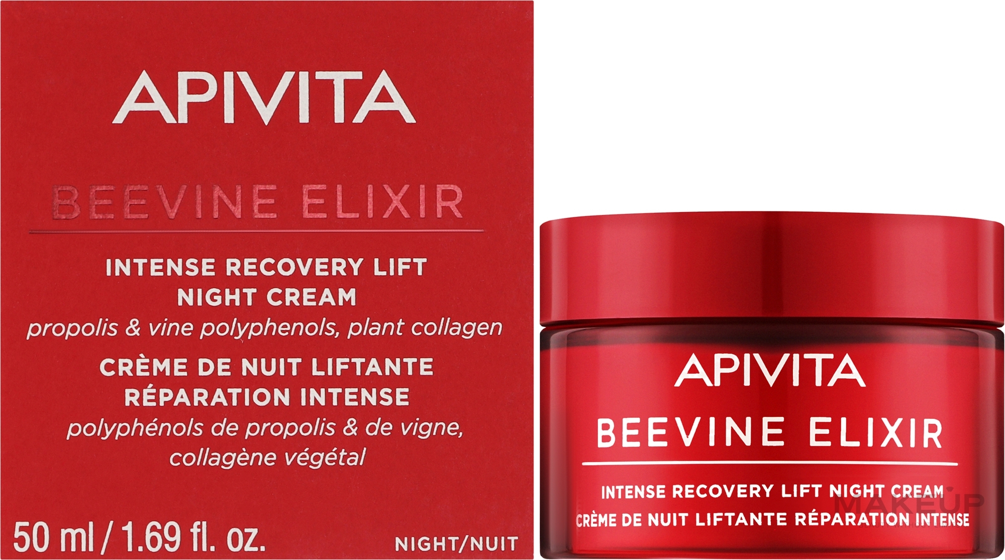 Ujędrniający krem na noc o działaniu regenerującym - Apivita Beevine Elixir Intense Recovery Lift Night Cream — Zdjęcie 50 ml