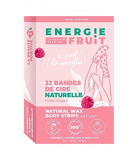 Plastry z zimnym woskiem do ciała - Energie Fruit Cold Body Wax Stripes Red Fruits — Zdjęcie N1