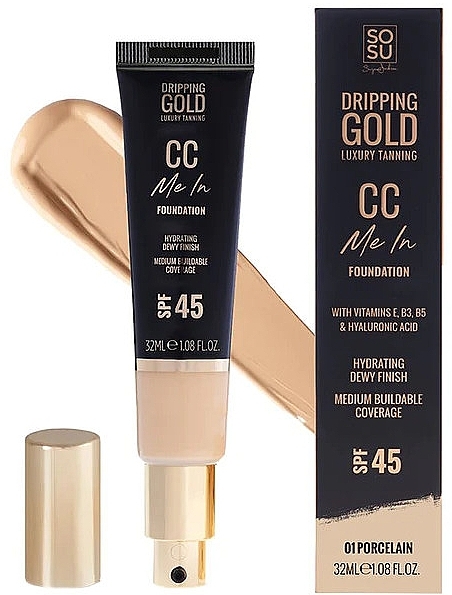 Podkład w płynie - Sosu Cosmetics Dripping Gold CC Me In Foundation SPF45 — Zdjęcie N1