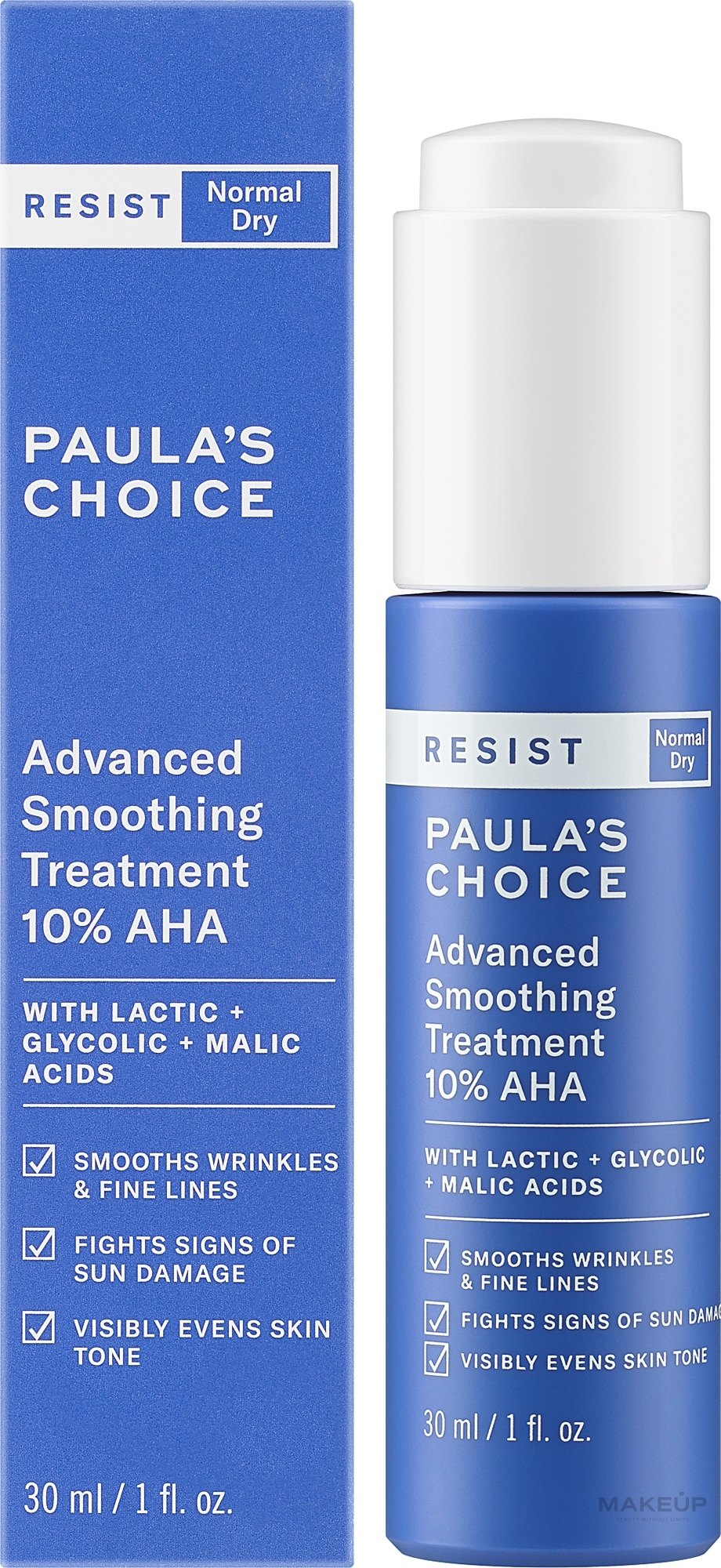 Koktajl wygładzający z kwasami AHA i BHA do twarzy - Paula's Choice Resist Advanced Smoothing Treatment 10% AHA — Zdjęcie 30 ml