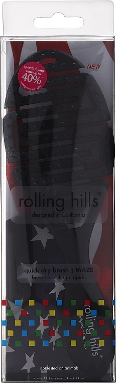 Szczotka do suszenia włosów, czarna - Rolling Hills Quick Dry Brush Maze  — Zdjęcie N1