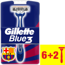 Jednorazowe maszynki do golenia, 6 + 2 szt. - Gillette Blue 3 FC Barcelona — фото N9