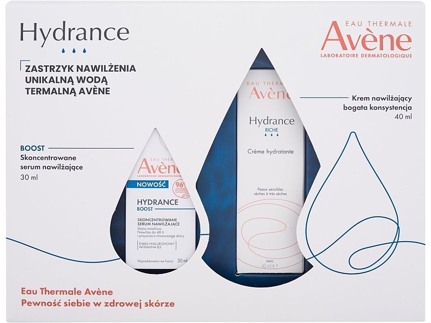 Zestaw - Avene Hydrance (f/cr/40ml + f/serum/30ml) — Zdjęcie N1