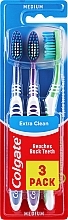 Kup Szczoteczki do zębów, średnie, zielona + fioletowa + granatowa - Colgate Extra Clean Medium