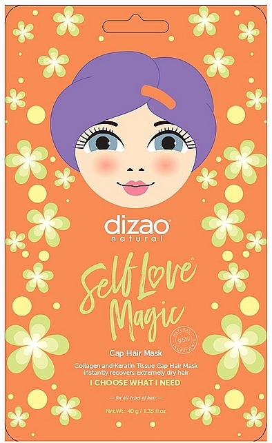Maska-czepek do włosów z keratyną i kwasem hialuronowym - Dizao Cap Hair Mask — Zdjęcie N1
