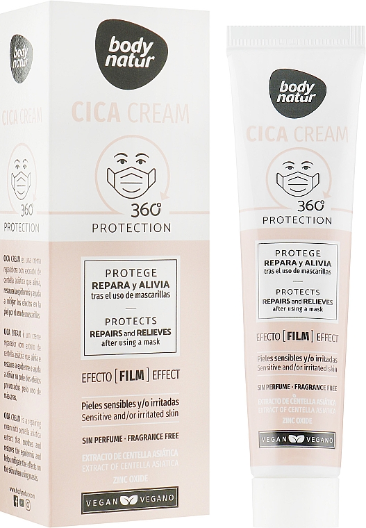 Nawilżająco-odżywczy krem do twarzy z wąkrotą azjatycką - Body Natur Cica Cream 360 Protection — Zdjęcie N1