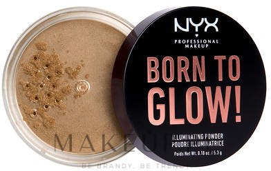 Rozświetlający puder do twarzy i ciała - NYX Professional Makeup Born To Glow Illuminating Powder — Zdjęcie Ultra light Beam