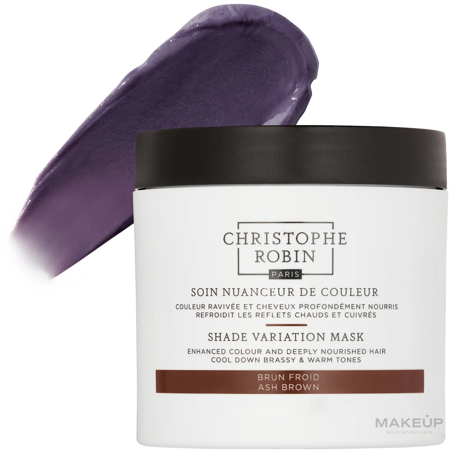 Tonizująca maska ​​do włosów, 500 ml - Christophe Robin Shade Variation Mask — Zdjęcie Ash Brown