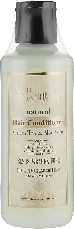 Naturalny ajurwedyjski balsam ziołowy do włosów Zielona Herbata & Aloes - Khadi Organique Greentea Aloevera Hair Conditioner — Zdjęcie N1