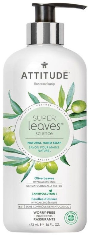 Naturalne mydło w płynie do rąk Liście oliwne - Attitude Super Leaves Natural Hand Soap Olive Leaves — Zdjęcie N1
