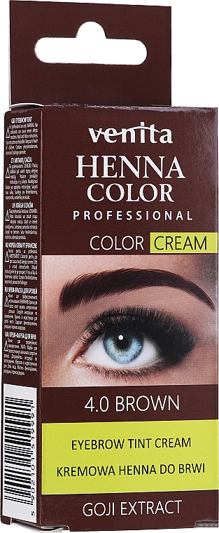Kremowa henna do brwi - Venita Professional Henna Color Cream Eyebrow Tint Cream Goji Extract — Zdjęcie N3