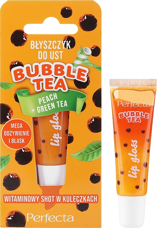 Błyszczyk do ust Peach+Green Tea - Perfecta Bubble Tea Peach + Green Tea Lip Gloss — Zdjęcie N1