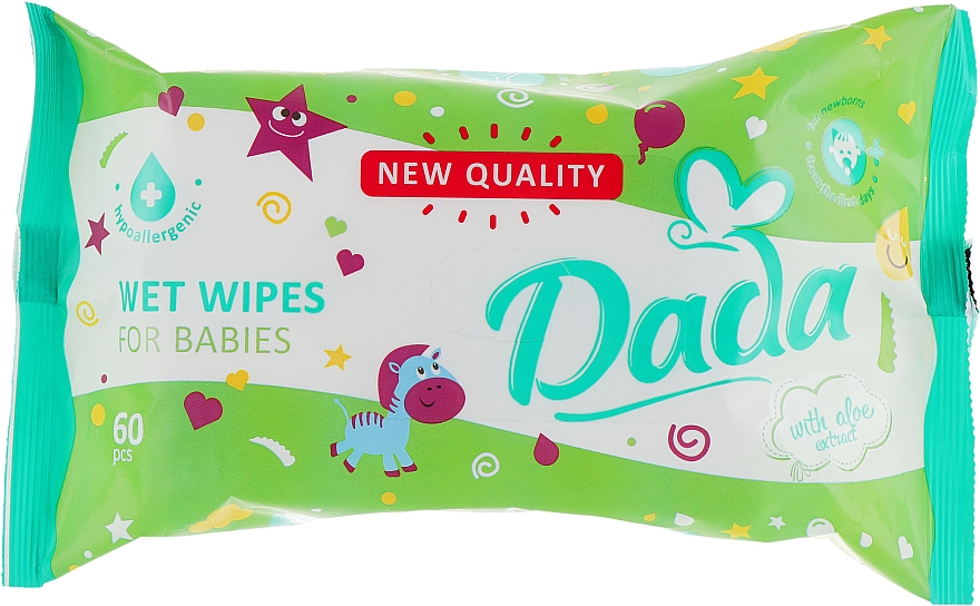 Chusteczki nawilżane dla dzieci z wyciągiem z aloesu - Dada With Aloe Extract Wipes — Zdjęcie N1