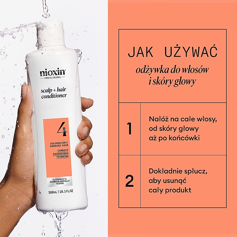 Odżywka do skóry głowy i włosów farbowanych, suchych i zniszczonych - Nioxin Pro Clinical System 4 Scalp + Hair Thickening Conditioner — Zdjęcie N5