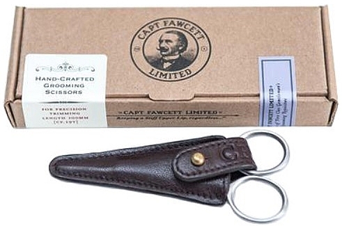 Nożyczki do wąsów i brody ze skórzanym etui - Captain Fawcett Grooming Scissors With Leather Pouch — Zdjęcie N3