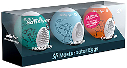 Zestaw - Satisfyer Masturbator Egg 3er set Naughty, Savage, Crunchy — Zdjęcie N1