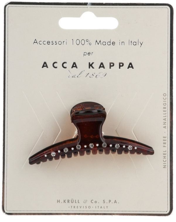 Klamerka do włosów z kryształkami, brązowa - Acca Kappa — Zdjęcie N1