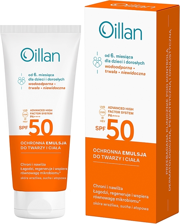 Emulsja przeciwsłoneczna do twarzy i ciała - Oillan Sun Spf50+ — Zdjęcie N2