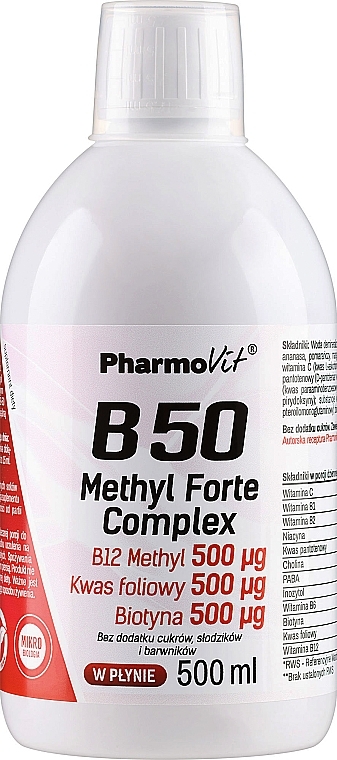 Dodatek do żywności B50 - Pharmovit B50 Methyl Forte Complex — Zdjęcie N1