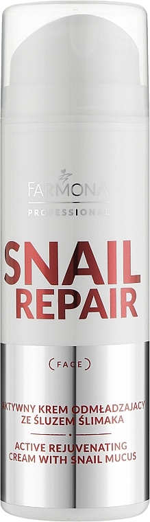 Aktywny krem odmładzający ze śluzem slimaka - Farmona Professional Snail Repair Active Rejuvenating Cream With Snail Mucus — Zdjęcie N1