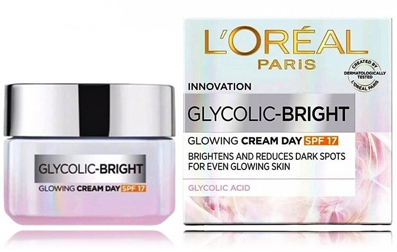 Rozświetlający krem do twarzy na dzień - L'Oreal Paris Glycolic-Bright Glowing Cream Day SPF17 — Zdjęcie N1